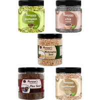 Mumma's Home Gramity 5 X 500Gm Each (Total 2500Gm) 100% Natural Pumpkin, Sunflower, Chia, Watermelon, Flax Seeds With High Dietary Fiber Seeds
