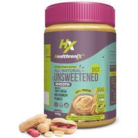 Healthronix All Natural Smooth Peanut Butter 500G | 100% Roasted Peanuts | 30G High Protein 10G Dietary Fibre | Nut Butter Spread | No Added Sugar & Salt | Unsweetened Peanut Butter