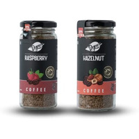 Dyne Instant Coffee With Raspberry And Hazelnut Pure Flavor Combo, No Added Sugar And Chicory,(2 X 60 Gm, Hazelnut, Berrylicious Flavoured) Pack Of 2
