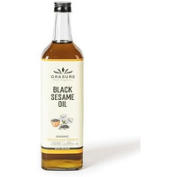 Orasure Organic Black Sesame Oil | Wooden Cold Pressed Oil For Cooking | Til Ka Tel | Pure And Unrefined | Zero Preservative | Gingelly Oil | Kolhu/Kacchi Ghani/Chekku | With Multipurpose Usage | 1L