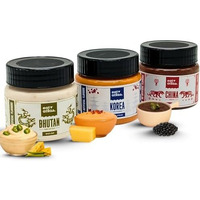 Eat Atlas International Gourmet 3 Dips Combo  Ema Datshi (Bhutan), Gochujang (Korea), Dochi Black Bean (China) | Ready-To-Eat (Pack Of 3) (100Gm Each)