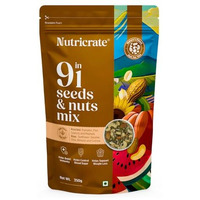 Nutricrate 9-In-1 Seeds & Nuts Mix | Healthy Superfood Dry Fruits | High-Protein Snack | Includes Pumpkin, Chia, Cashew, Almonds, Sesame, Sunflower, Flax, Soynuts & Peanuts 250G Pack