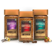 Coffeeza Instant Coffee Flavours, Hazelnut, Vanilla & Intenso - Freeze-Dried