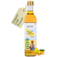 Village Company Cold Pressed Yellow Mustard Oil | Extra Virgin, Edible, Pure | Wood Pressed & Unrefined (500 Ml (Pack Of 1), Cold Pressed Extra Virgin)