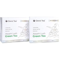 Deroi Tea Assam Lush Green Tea (Pack Of 2 X 100 Gms) | Carbon-Free Dried Tea | 100% Natural Whole Leaf | Assam Tea | 1Bud & 2 Leaves| Antioxidant Rich | Bitterless | 100 G (Per Pack) - 60 Cups