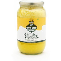 Gouveda A2 Pure Ghee - 1 Litre Glass Bottle | 100% Gir Cow Ghee | Vedic Traditional Hand Churned Bilona Method | Grassfed | Natural Immunity Booster | Cultured, Premium Ghee