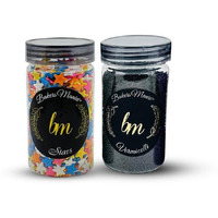 Bakers Mania Combo Of Star Shaped (150Gm) And Vermicelli Edible Sprinkles (125Gm) For Cake, Cupcake, Dessert, Pastry, Ice Cream, Brownies Decoration, Baking Cake Items (150 Gm Each)2 Pc