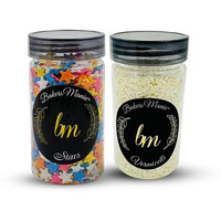 Bakers Mania Combo Of Star Shaped (150Gm) And Vermicelli Edible Sprinkles (125Gm) For Cake, Cupcake, Dessert, Pastry, Ice Cream, Brownies Decoration, Baking Cake Items (150 Gm Each)2 Pc