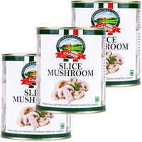 Caneen - Slice Mushroom 800G * 3 | Rich In Protein & Fibre | Gluten Free, Non Gmo | No Added Preservatives & Colours | Fresh Sliced Mushrooms (Pack Of 3)