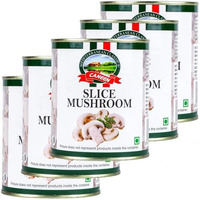 Caneen - Slice Mushroom 800G * 5 | Rich In Protein & Fibres | Gluten Free, Non Gmo | No Added Preservatives & Colours | Fresh Sliced Mushrooms (Pack Of 5)