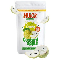 Nuick Freeze Dried Custard Apple Chunks | 23G Pouch | 100% Natural Fruit, No Preservative, No Added Sugar, Not Frozen | Nutritious And Crunchy Snacks For Kids And Adults
