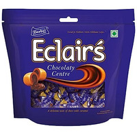 Derby Caramel Eclair Standy Pouch | 450 Grams | Chocolaty Center Filled Caramel Eclair | Easy To Store Pack | (3)