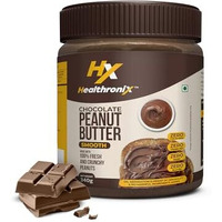 Healthronix Chocolate Smooth Peanut Butter 340G | 25G Protein & 4G Dietary Fibre | Tasty & Healthy Chocolate Spread For Breakfast & Snacks, Made With Roasted Peanuts, Zero Cholesterol & Trans Fat