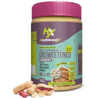 Healthronix All Natural Crunchy Peanut Butter 500G | 100% Roasted Peanuts | 30G High Protein 10G Dietary Fibre | Nut Butter Spread | No Added Sugar & Salt | No Palm Oil | Zero Cholesterol | Unsweetened Peanut Butter