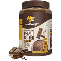 Healthronix Chocolate Crunchy Peanut Butter 1Kg | 25G Protein & 4G Dietary Fibre | Tasty & Healthy Chocolate Spread For Breakfast & Snacks, Made With Roasted Peanuts, Zero Cholesterol & Trans Fat