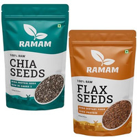 Ramam Chia & Flax Seeds Combo 250G Each | 100% Natural Raw Seeds For Eating | High Dietary Fiber & Protein | Rich In Magnesium, Omega 3| Gluten Free | Manage Cholesterol Level |