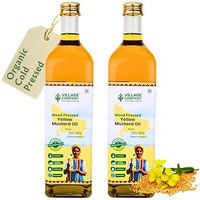 Village Company Cold Pressed Yellow Mustard Oil | Extra Virgin, Edible, Pure | Wood Pressed & Unrefined (1 Ltr (Pack Of 2), Cold Pressed Extra Virgin)