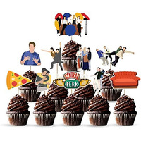 Zyozique Friend Theme 10 Pcs Cup Cake Topper-Friends Party Decorations,Birthday Party Supplies-Cup Cake Topper (Pack Of 10)