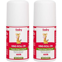 Babyorgano Hing Roll-On Tummy Relief For Newborns | Colic, Indigestion & Gas Relief With Organic Ginger & Hing Oil | Ayurvedic, Preservative-Free Formula | 40Ml Combo Pack (40Ml X 2)