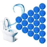Live2Btter 10 Pcs Toilet Bowl Deodorizer Cleaner Powerful Automatic Flush Toilet Cleaner Tablet/Automatic Toilet Bowl Cleaner Tablets Stain Remover Bathroom Flush Tank Blue Tab Tablet