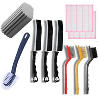 10Pcs Cleaning Brush Set, Multipurpose Gap Brush For Kitchen, Bathroom, Car, Grout, Window Tracks, Vehicle, Faucets, Bowl, Cup, Home Essentials Scrub Cleaning Tools,Hard Crevice Cleaning