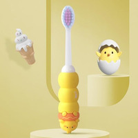 Staranddaisy Baby Tooth Brush/Toothbrush 1 Year + Kids With Soft And Fluffy 10000 Gentle Bristles, 80 Micron Split-Beam Bristle, Non-Slip Comfortable Dinosaur Handle (Teddy-Yellow)