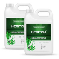 Meriton 5L-Bio Enzyme Powered Liquid Detergent For All Types Fabric | Deep Stain Removal, Fresh & Clean | Refreshing Scent | Eco-Friendly Formula | Suitable For Top & Front Load Washers (Pack Of 2)