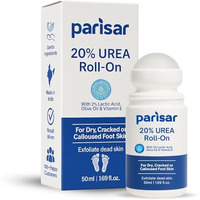 Parisar Pharma 20% Urea Cream Roll On For Dry & Cracked Foot, With 2% Lactic Acid, Olive Oil & Vitamin E | Cracked Heel Repair Cream | Foot Roll On For Happy Feet 50Ml (Pack Of 2)