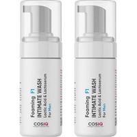Cos-Iq Foaming F1 Intimate Wash For Men, (Pack Of 2 X 100Ml) | Hygiene Wash With Lactic Acid & Lactoserum| Men's Intimate Wash| Prevents Itching, Irritation & Dryness, For All Skin Types| 60 Days Pack