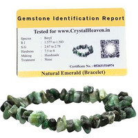 Certified Emerald Bracelet For Women Men With Healing Crystal And Reiki Stone - Beautiful Gemstone Beaded Bracelet For Balance, Harmony & Positive Energy (Chips Stone Beads)