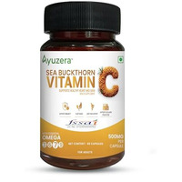Ayuzera Seabuckthorn Capsules  60 Vegan Caps | Natural Vitamin C For Skin Glow & Collagen Boost | Antioxidant Support | Pack Of 2