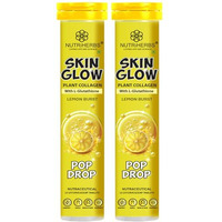 Nutriherbs Skin Glow With L-Glutathione Effervescent Tablets | Plant Based Collagen Booster & Vitamin C Supplement For Radiant Skin & Hair