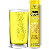 Nutriherbs Skin Glow With L-Glutathione Effervescent Tablets | Plant Based Collagen Booster & Vitamin C Supplement For Radiant Skin & Hair (15 Tablets, Lemon Burst)
