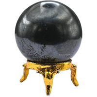 Certified Hematite Crystal Ball For Meditation - Premium Crystal Vastu Items For Home And Feng Shui Items For Good Luck - Ideal For Pooja Supplies And Spiritual Practices (1.5" Inch)