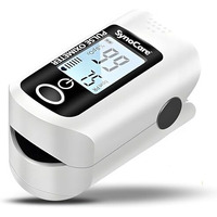 Synocare Pulse Oximeter Fingertip, Blood Oxygen Saturation Monitor Fingertip, Blood Oxygen Meter Finger Oximeter Finger With Pulse, With 4 Color Tft Screen - White [Battery Included]