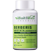 Health Veda Organics Berberis Aristata (98% Berberine) With Milk Thistle 60 Capsules Pack For Men And Women, Support Healthy Blood Glucose Level Support General Health, Help In Detoxification