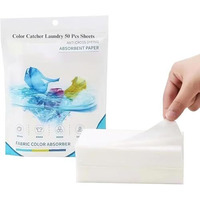 Fastmart 50Pcs Clothes Color Absorb Paper For Washing Machine | Colour & Dirt Catcher Anti-String Dyeing Laundry Paper Color Absorption Paper Wipe