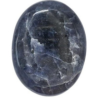 Crystal Heaven Iolite Crystal Palm Pebbles Stones For Anxiety Stress Relief Massage - Aaa Grade Original Healing Gemstone Agate Palm Stone For Yoga Meditation Spiritual Reiki Feng Shui