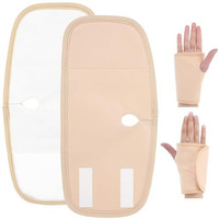 Hannea 2Pcs Castor Oil Packs Reuseable Coastor Oil Wraps For Hands Waterproof Leaking-Proof Coastor Oil Hand Wraps Hook And Loop Closure Fingerless Glove Design Castor Oil Packs For Hand Skin Care