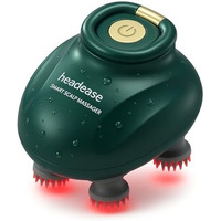 Headease Rechargeable Waterproof Electric Scalp Massager | 96 Silicone Kneading Points | Handheld Vibrating Head Massager For Hair Growth (Green)