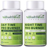 Health Veda Organics Day & Night Fat Burner Capsules For Men & Women | 24-Hour Metabolic Support & Weight Loss Support | 60 Capsules Each Pack