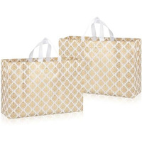 Drapme Festive Special Reusable Non-Woven Laminated Gift Bags, Wedding Gifts, Shagun, Saree, Mithai, Jewellery, Traditional Gifting Carry Bag (Large - 17X12X5, White, Pack Of 50)