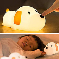 One94Store Rechargeable Silicone Puppy Dog Night Lamp  Touch-Control Color-Changing Led Light For Kids' Bedroom Decor And Baby Gift (Multicolor)