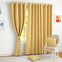Story@Home Blackout Window Curtains 5 Feet Long 1 Piece Room Darkening Plain Print Opaque Room Darkening Curtain For Living Room, Bedroom, Hall, 118 X 152 Cm, Cream, 100% Opacity