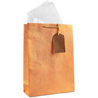 Kidsywinsy Pack Of 5 Rose Embossed Gift Bags (Medium,8.65 * 3 * 12 Inches) With Tissue & Thank You Card-Paper Gift Bags | Return Gift Bags For Pooja, Baby Shower, Festive Gifting, Birthday, Wedding