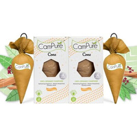 Campure Mangalam Camphor Cone (Sandalwood) Pack Of 2-100% Organic|Air Freshener For Car, Wardrobe, Office Cabin's, Drawers, Travel Bag & Bathroom