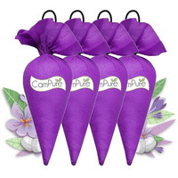 Campure Camphor Cone (Lavender) Pack Of 4-100% Organic | Air Freshener For Car, Wardrobe, Office Cabin's, Drawers, Travel Bag & Bathroom
