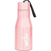 Milton Super 500 Stainless Steel Water Bottle, 475 Ml Water Bottles, Single Walled, Leak-Proof, Rust-Free Steel Bottle, Easy Grip, Easy To Carry, Travel Bottle, Light Pink