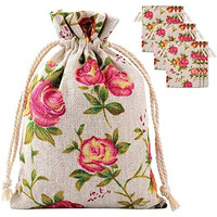 Satyam Kraft 10 Pcs Small Mini Jute Potli Bags Pouch For Marriage, Return, Birthday Gifting | Handmade Bags For Functions, Gifts Packing, Jewellery, Sweets, Dry Fruits, Chocolate, Party Favors, Hamper (Pack Of 10) (Multicolour)