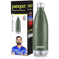 Pexpo Electro Pro Hot & Cold Isi Certified | Stainless Steel Water Bottle - 750Ml Military Green | Thermoflask | Office Bottle | Workout | Travelling | Home | Rcb Edition